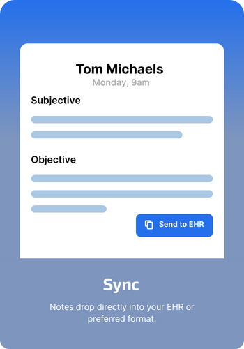 Visual of Scribematic syncing clinical details into a unified medical record
